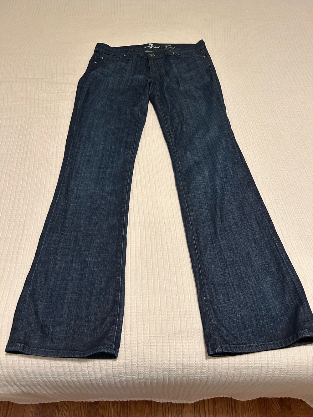 7 For All Mankind Dark Blue Petite 30 Women's Bootcut Jeans